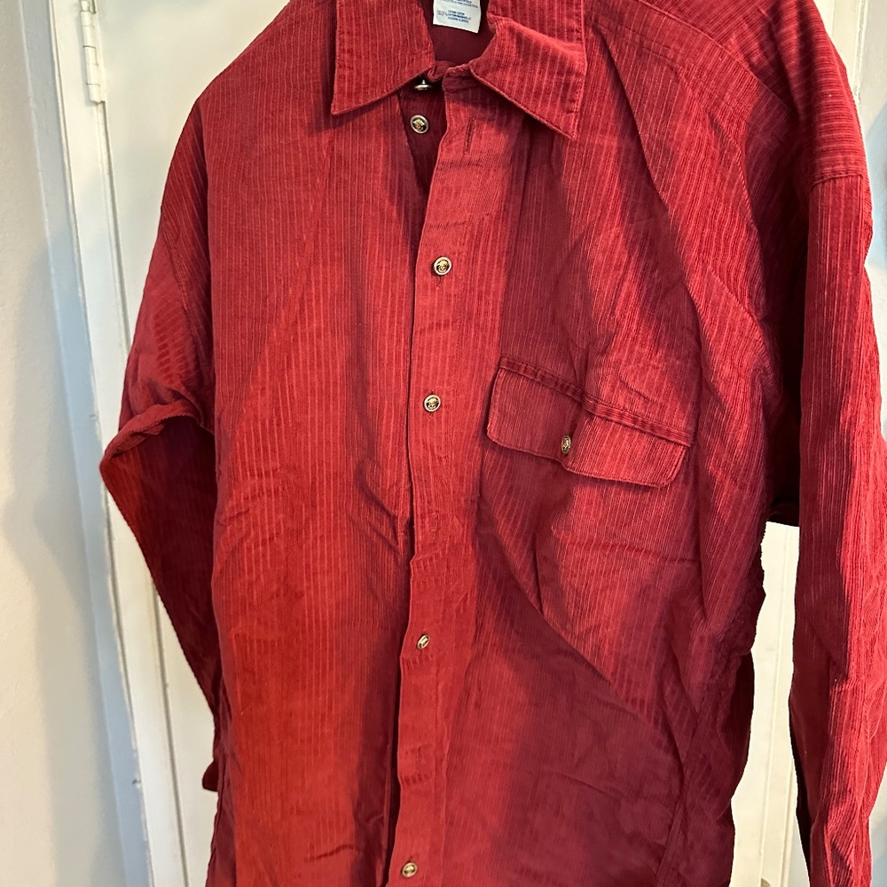 Versace Long Sleeve Red Button Up Size XS